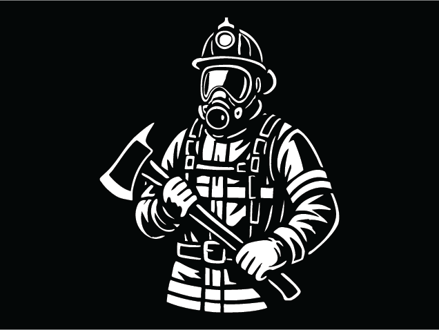 Firefighter Holding Axe Free SVG File for Members – Firefighter in Action sticker