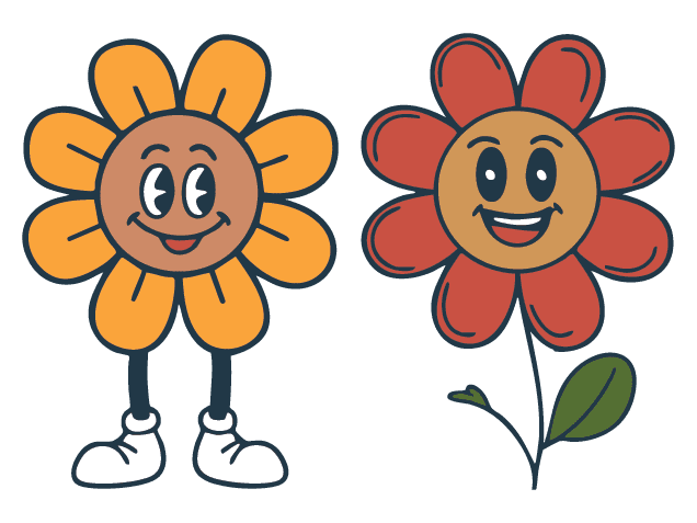 Smiling Flower Mascot Free SVG File for Members – Floral Emoji Clipart image