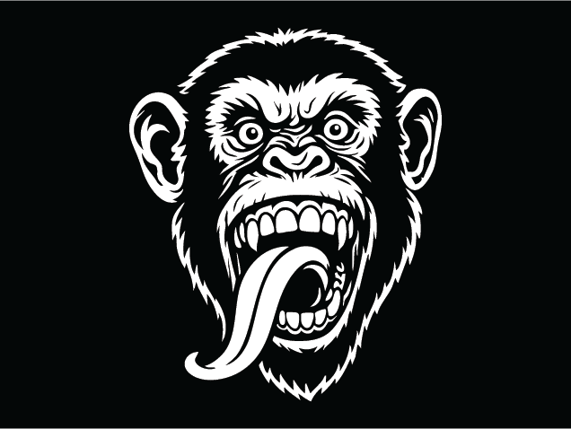 Monkey Tongue Out Free SVG File for Members - Sticker, Decal Chimpanzee Clipart