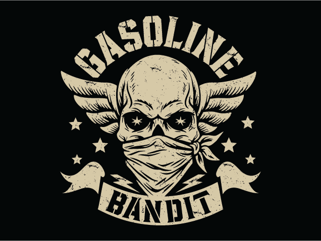 Gasoline Bandit, Skull with Wings Free SVG File for Members – biker tshirt design