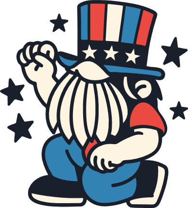 Gnome with USA flag hat Free SVG File for Members - 4th of July, clipart image