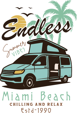 Endless summer vibes, Miami Beach Free SVG File for Members – vacay tshirt design