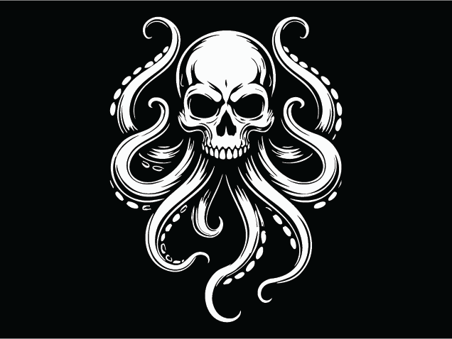 Skull with Tentacles Free SVG File for Members - Octopus Skull sticker