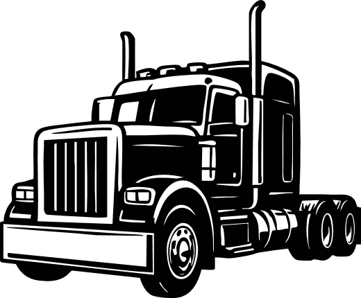 Semi Truck silhouette Free SVG File for Members – Big Rig clipart image