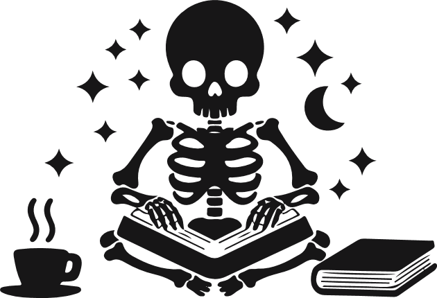 Skeleton reading a book silhouette Free SVG File for Members - Spooky wall sticker