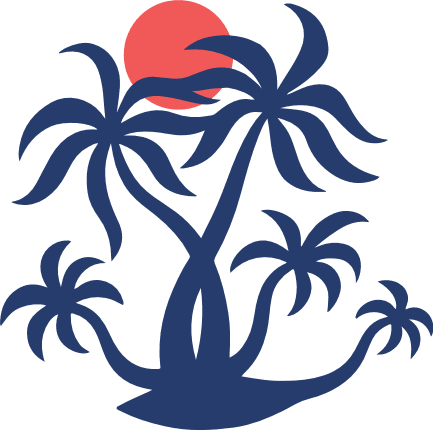 Palm Trees with Sunset Free SVG File - beach scene wall sticker