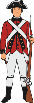 Colonial soldier in a redcoat uniform Free SVG File for Members - vintage army clipart