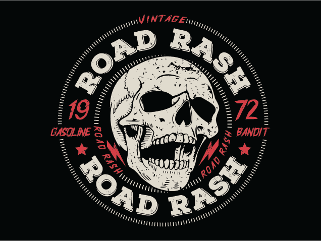 Vintage Road Rash, skull Free SVG File for Members – biker hoodie design