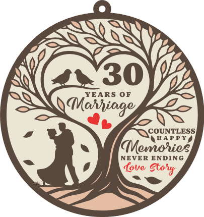 30 Years of Marriage, countless happy memories Free SVG File for Members – anniversary decor