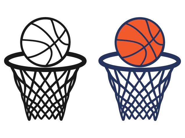 Basketball ball in net Free SVG File for Members - sports clipart image