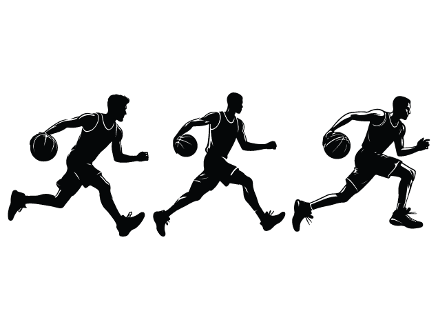 Basketball Player Dribbling silhouette Free SVG File bundle for Members – Sports clipart