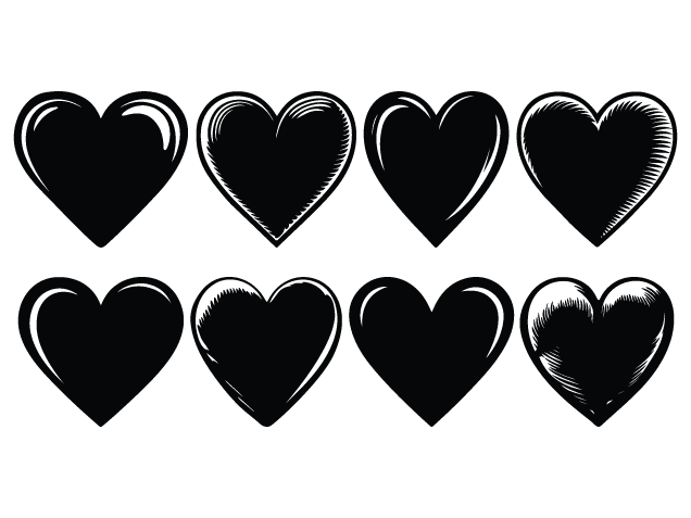 Heart silhouette Free SVG File bundle for Members – heart clipart image