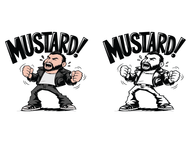 Angry Man Yelling 'Mustard' Free SVG File for Members - Funny Cartoon Svg