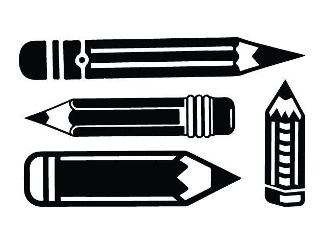 Pencil silhouette Free SVG File Bundle for Members – Back to School clipart