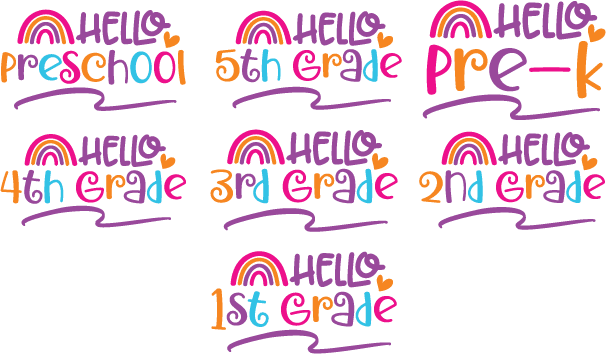 Hello 5th Grade, preschool Free SVG File Bundle for Members - back to school tshirt design