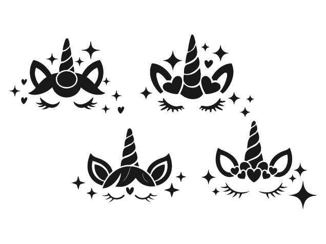 Cute Unicorn head Free SVG File Bundle for Members – Magical Clipart image