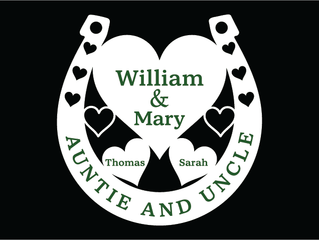 Auntie and Uncle Horseshoe ornament Free SVG File for Members – customized gift