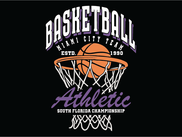 Basketball Miami City Team Free SVG File for Members – Athletic, customized team mascot