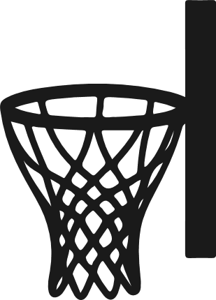 Basketball Backboard Hoop silhouette Free SVG File - sports clipart image