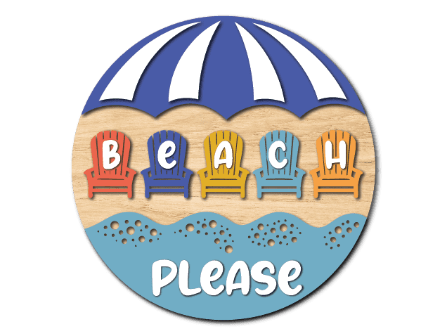 Beach Please Free SVG File for Members – Beach wall sign