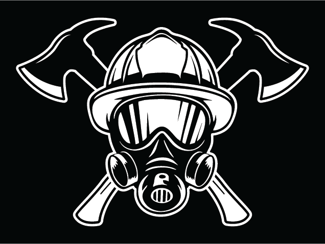 Crossed Axes and Firefighter Helmet Free SVG File for Members – sticker