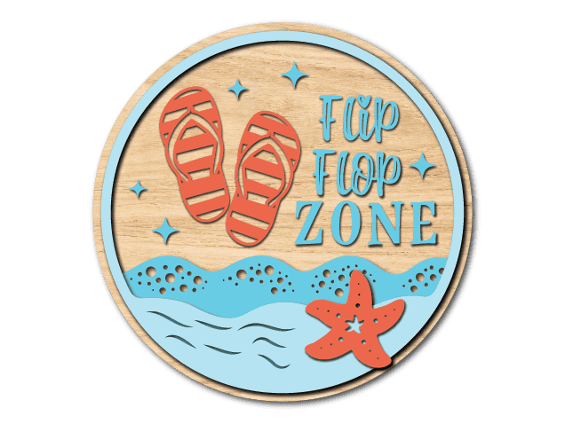 Flip Flop Zone Free SVG File for Members – Beach wall sign