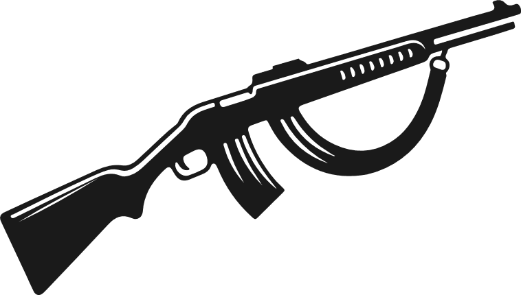 AK Rifle Gun silhouette Free SVG File – weapon clipart image