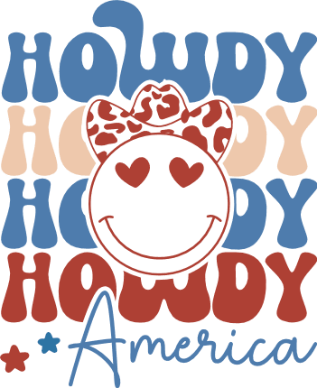 Howdy America, echo text SVG Free File for Members – 4th of july, tshirt design