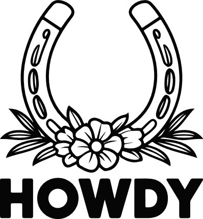 Howdy, Floral Horseshoe Free SVG File for Members - Western Tshirt Design
