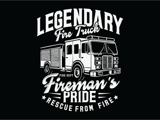 Legendary Fire Truck, fireman’s pride Free SVG File for Members – Firefighter tshirt design
