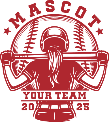 Softball team mascot Free SVG File for Members – Customized sports tshirt design