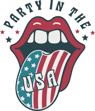 Party in the USA, tongue-out lips Free SVG File for Members – 4th of july tshirt design