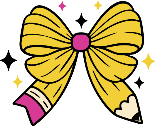 Pencil Bow Free SVG File for Members – Back to School, clipart image