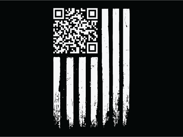 QR Code American Flag Free SVG File for Members – Grunge USA flag clipart