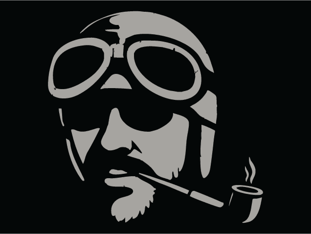 Bearded man with goggles and pipe Free SVG File for Members – Biker clipart
