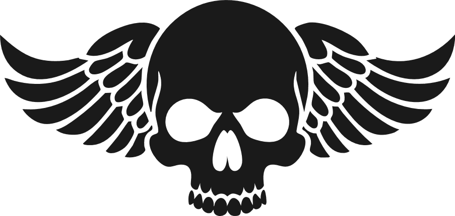 Skull with wings silhouette Free SVG File for Members – spooky clipart image