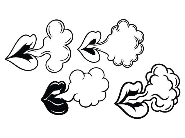 Lips with smoke Free SVG File Bundle for Members – Smoking clipart image