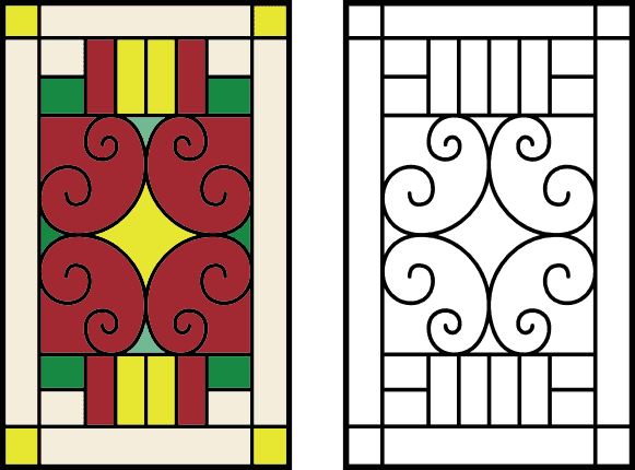 Decorative Swirl Stained Glass pattern Free SVG File for Members - wall decor