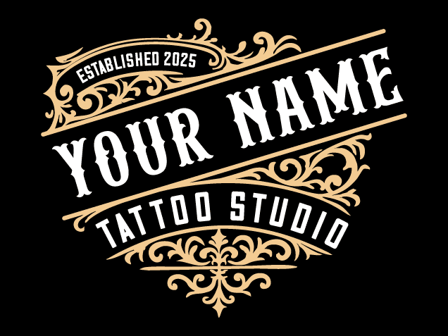 Tattoo Studio, personalized name logo design Free SVG File for Members – wall sign
