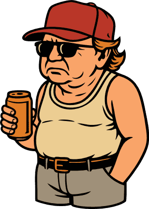 Donald Trump cartoon character with cap and beer can Free SVG File for Members - Political svg
