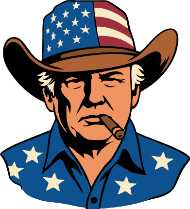 Donald Trump with cowboy hat and cigar Free SVG File for Members – Political svg