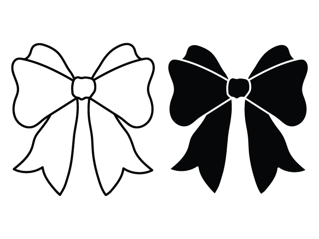 Ribbon Bow silhouette Free SVG File - Stylish bow clipart image