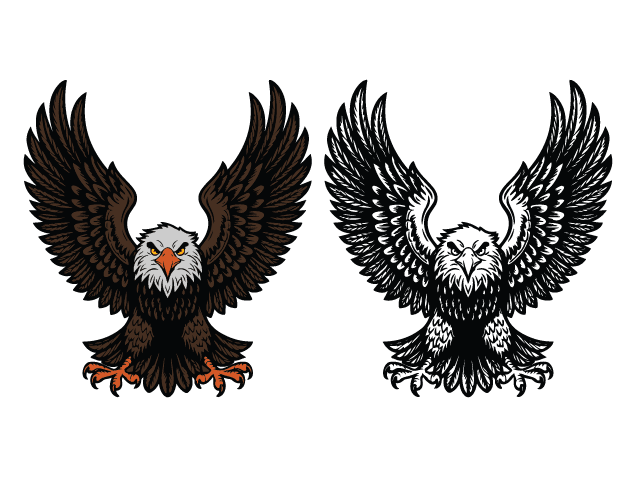Eagle with Spread Wings Free SVG File for Members – bird clipart image
