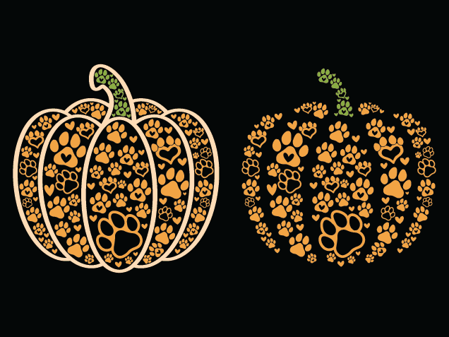 Pumpkin with Paw Prints Free SVG File for Members – Pet Lover SVG, Fall pumpkin clipart