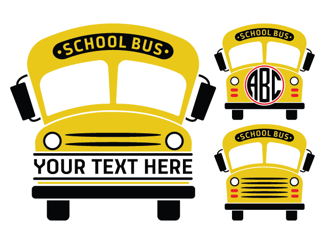 School Bus split text frame Free SVG File Bundle for Members – Back to School SVG