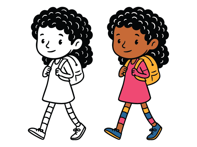 School Girl Free SVG File for Members – student, back to school wall sticker