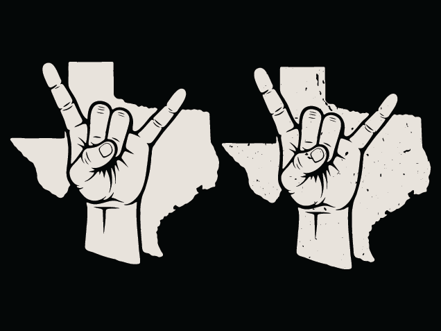 Texas map and rock hand sign Free SVG File for Members – Texas State SVG
