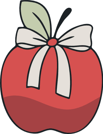 Apple with bow Free SVG File – Fruit Clipart image