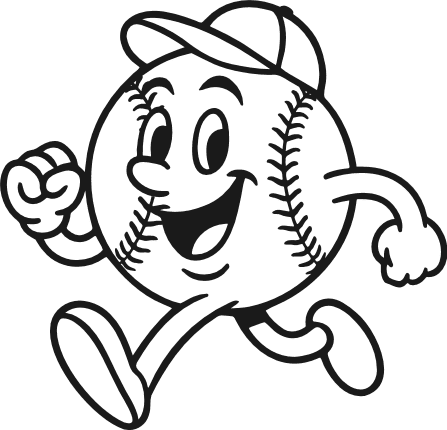Running Baseball Mascot Free SVG File – Cartoon Baseball Ball