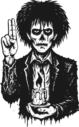 Creepy Zombie Priest Holding Candle Free SVG File for Members – Halloween wall sticker